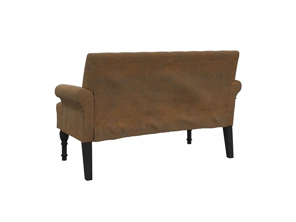 Banc avec dossier marron 120x62x75,5 cm similicuir daim -ASAF74750