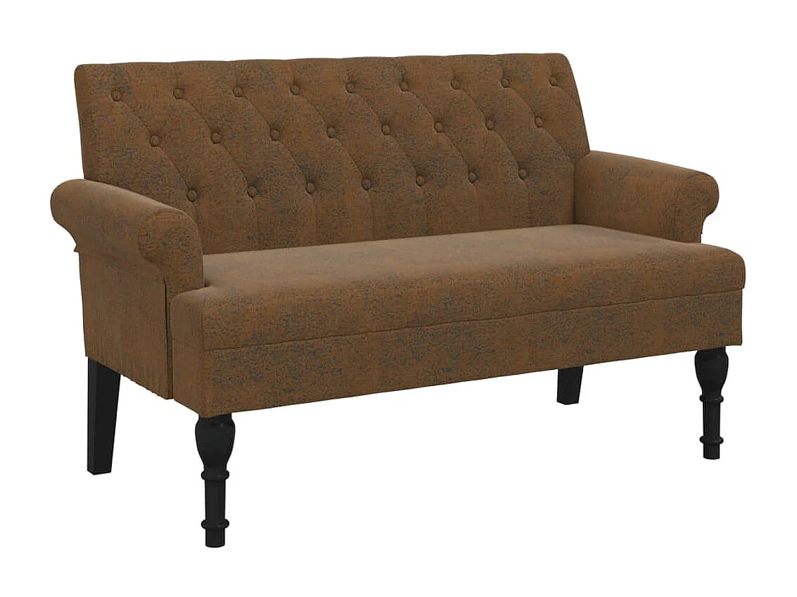 Bankje met rugleuning 120x62x75,5 cm kunstsuèdeleer bruin NL718183