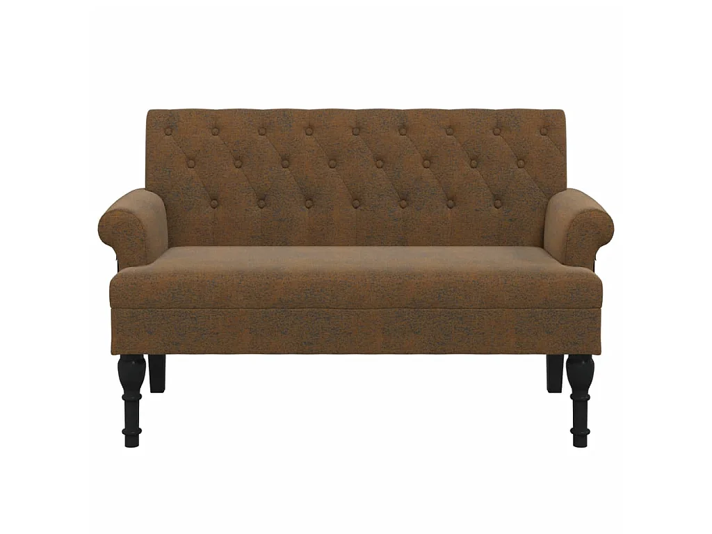 Bankje met rugleuning 120x62x75,5 cm kunstsuèdeleer bruin NL718183