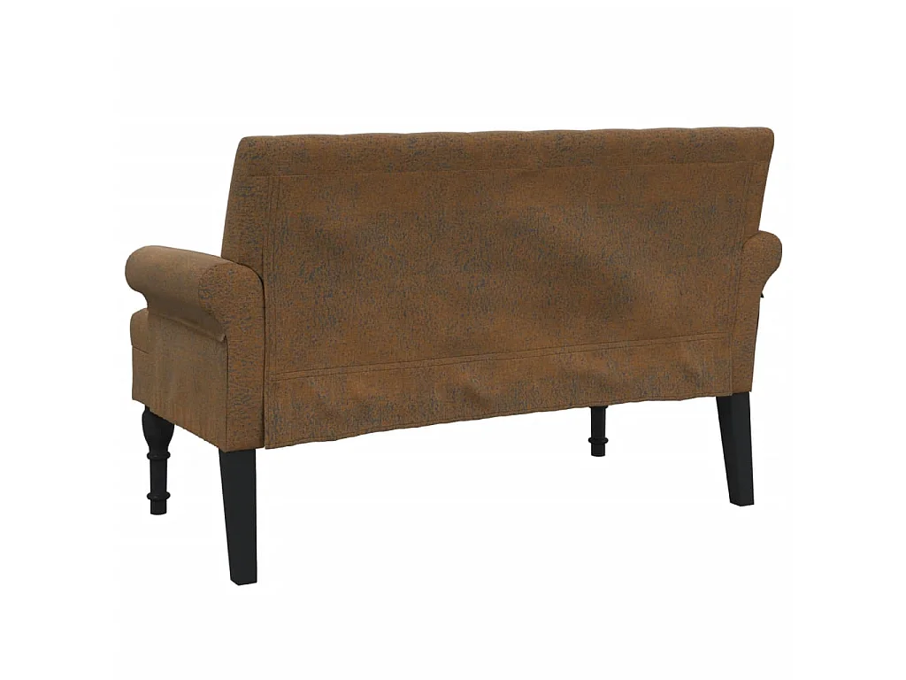 Bankje met rugleuning 120x62x75,5 cm kunstsuèdeleer bruin NL718183