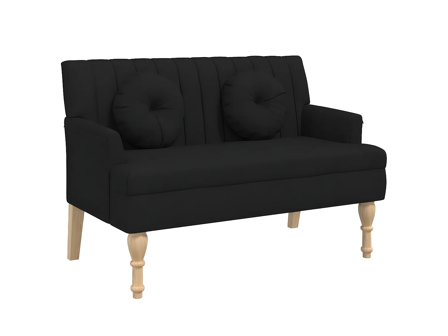 Banc avec coussins noir 113x64,5x75,5 cm tissu -ASAF92407