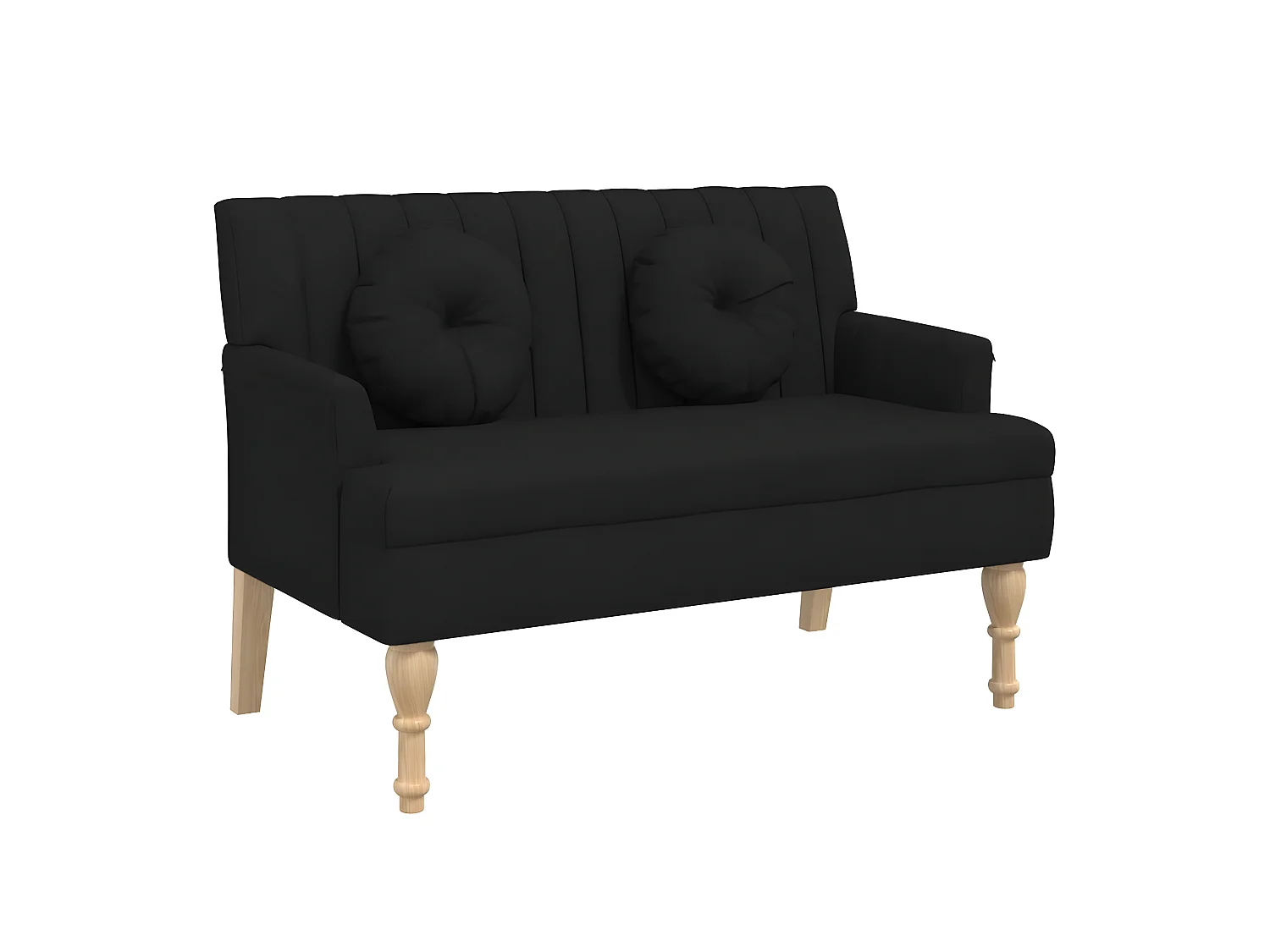 Banc avec coussins noir 113x64,5x75,5 cm tissu -ASAF92407