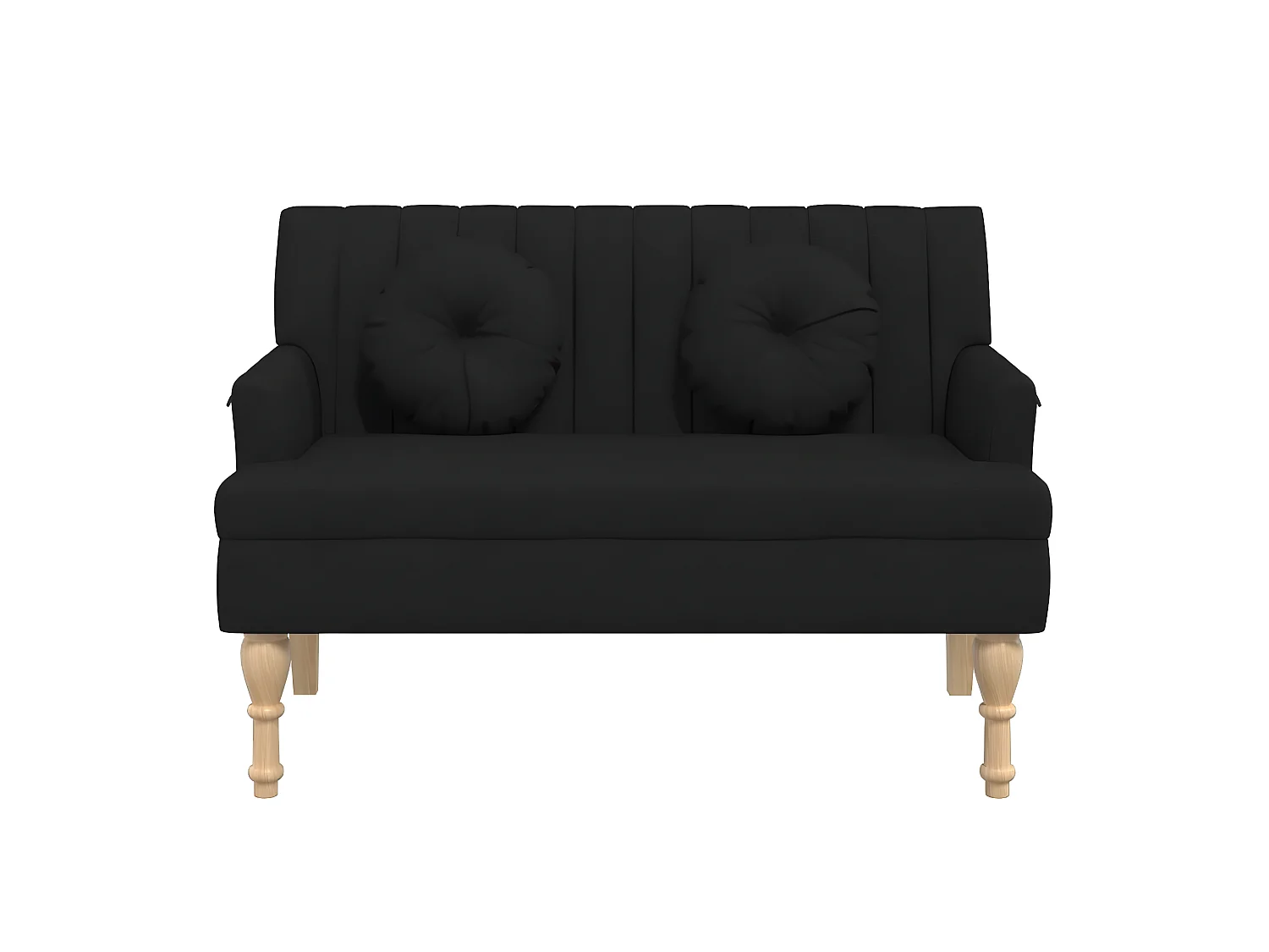 Banc avec coussins noir 113x64,5x75,5 cm tissu -ASAF92407