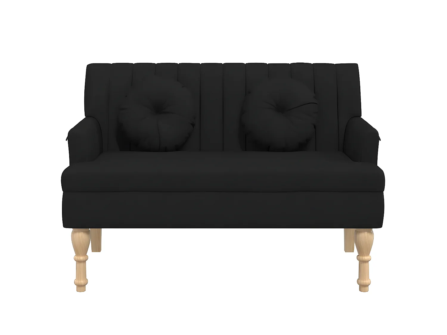 Banc avec coussins noir 113x64,5x75,5 cm tissu -ASAF92407