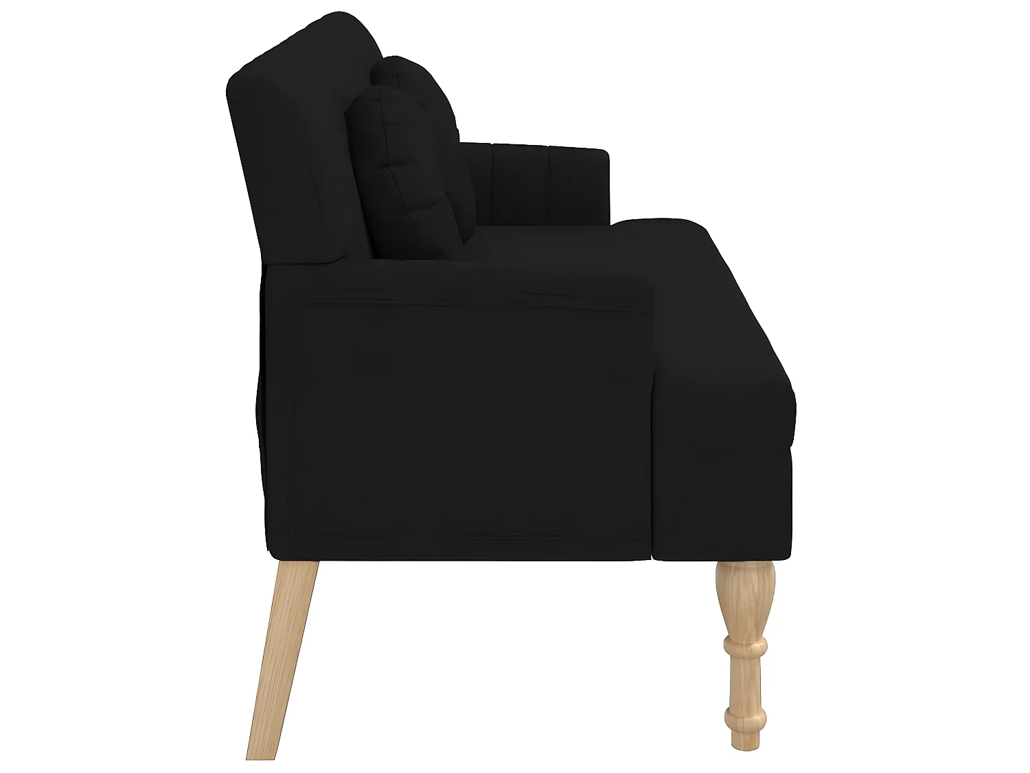 Banc avec coussins noir 113x64,5x75,5 cm tissu -ASAF92407