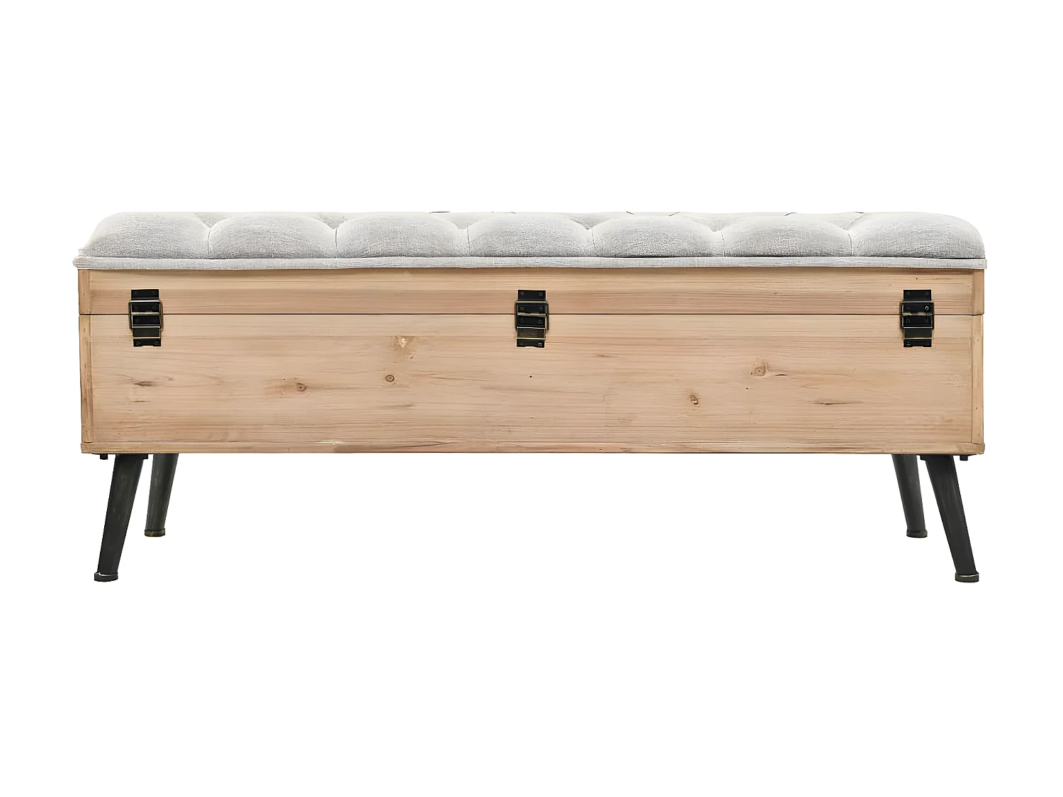 Banc de rangement 110 cm Bois de sapin massif -ASAF48581