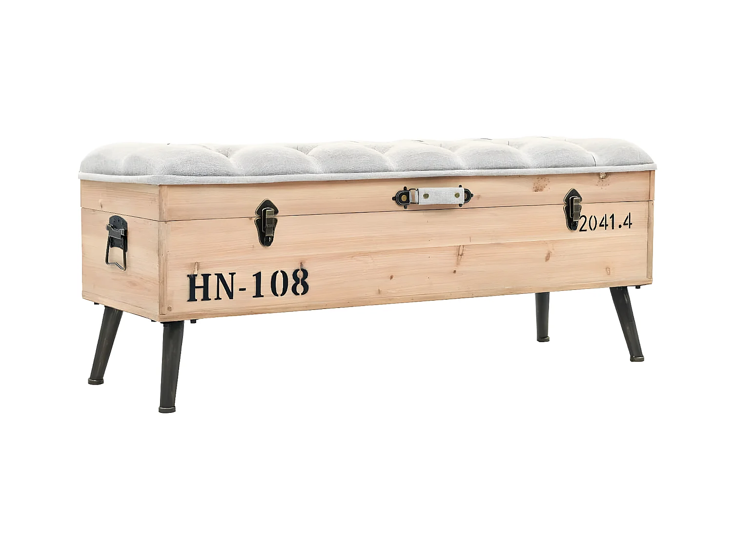 Banc de rangement 110 cm Bois de sapin massif -ASAF48581