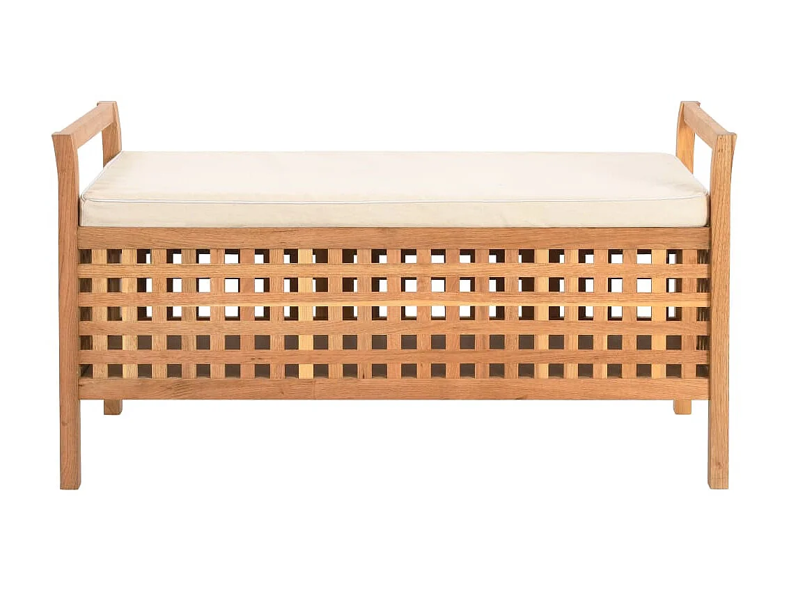 Banc de rangement 93x49x49 cm Bois de noyer massif -ASAF21842