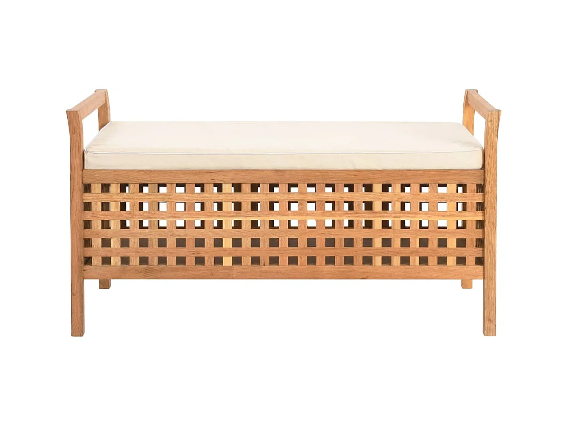 Banc de rangement 93x49x49 cm Bois de noyer massif -ASAF21842
