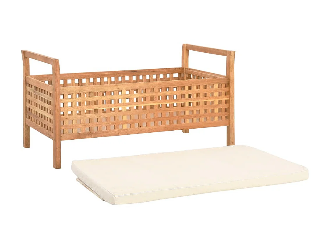 Banc de rangement 93x49x49 cm Bois de noyer massif -ASAF21842