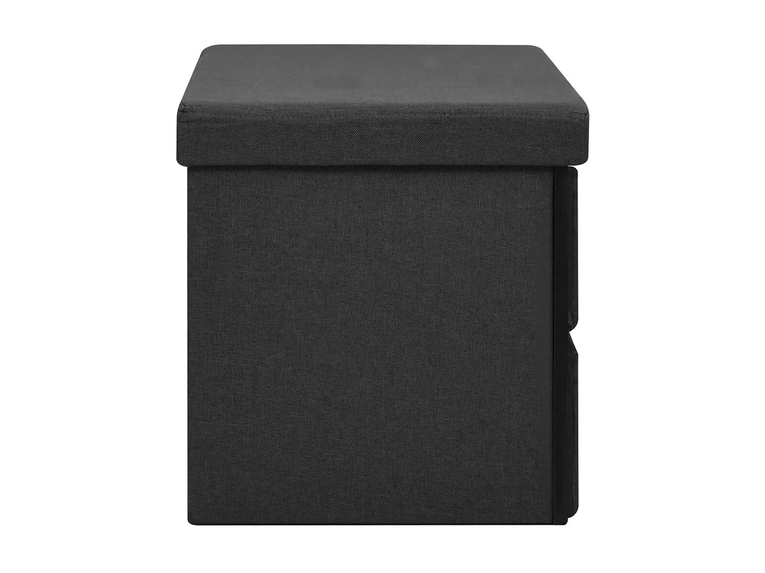 Banc de rangement pliable Noir 76x38x38 cm Faux lin -ASAF83278