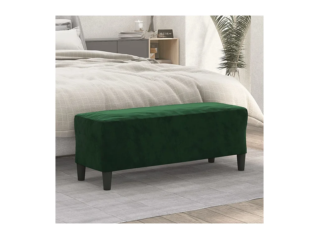 Banc chic Vert foncé 100x35x41 cm Velours -ASAF24126