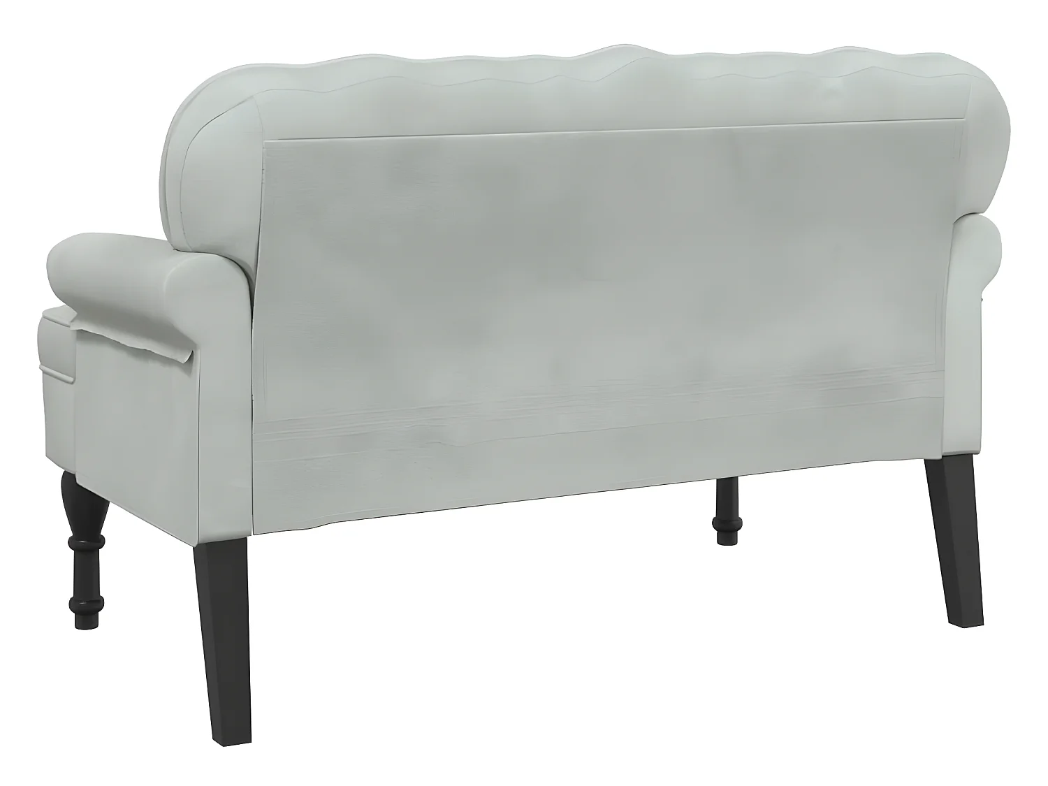 Banc avec dossier gris clair 119,5x64,5x75 cm velours -ASAF21390