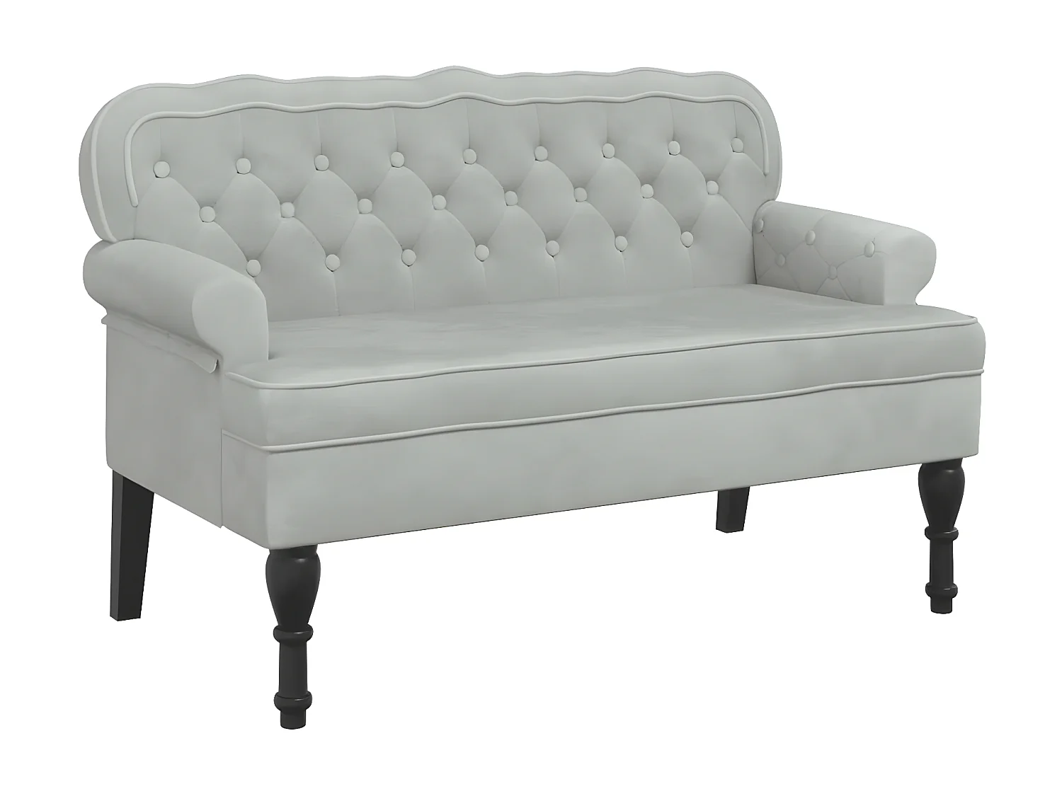 Bankje met rugleuning 119,5x64,5x75 cm fluweel lichtgrijs NL671981