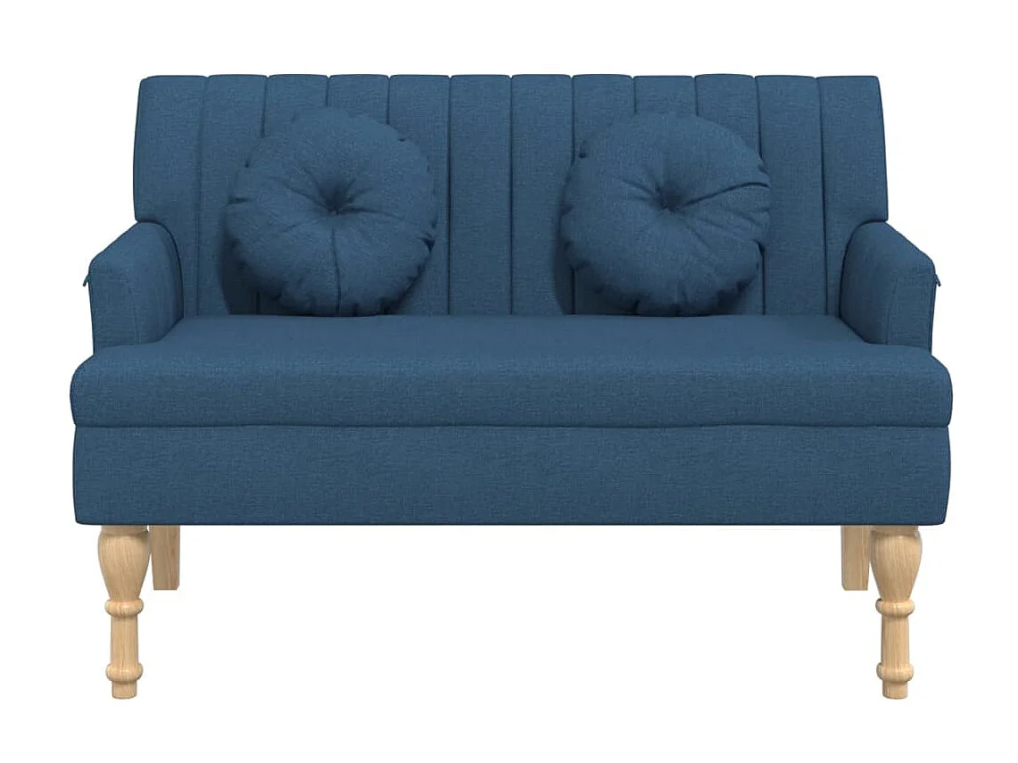 Banc avec coussins bleu 113x64,5x75,5 cm tissu -ASAF14170