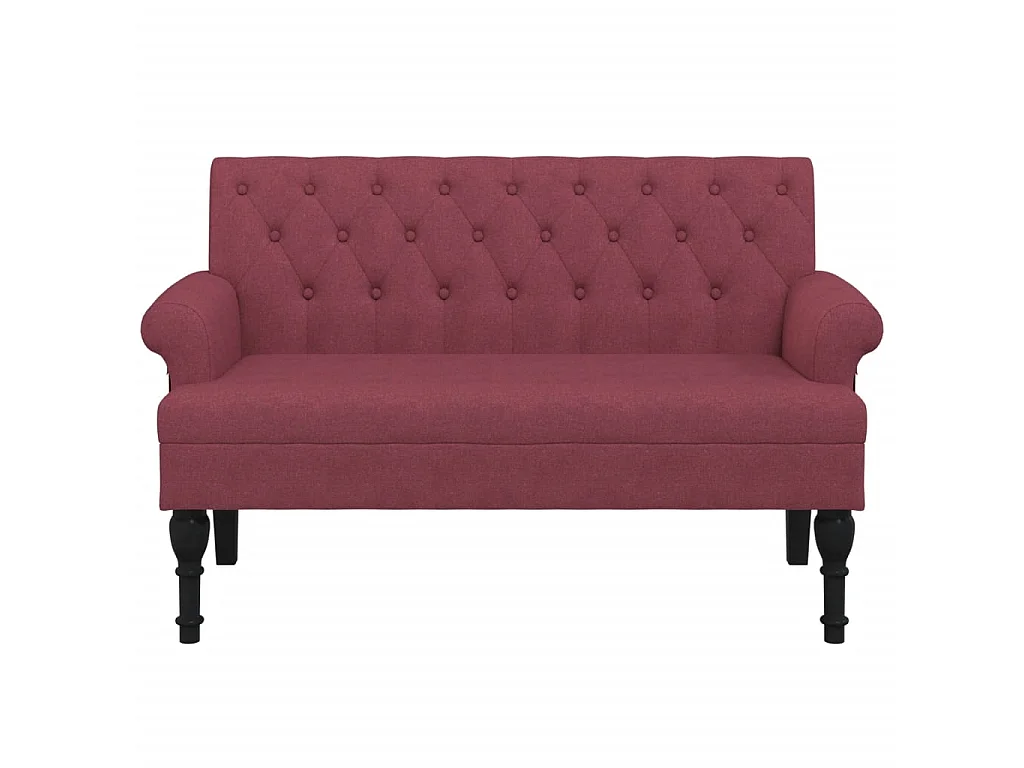 Banc avec dossier rouge bordeaux 120x62x75,5 cm tissu -ASAF39209