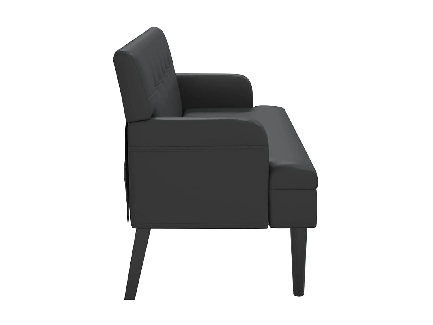 Banc avec dossier noir 112x65,5x75 cm similicuir -ASAF75491