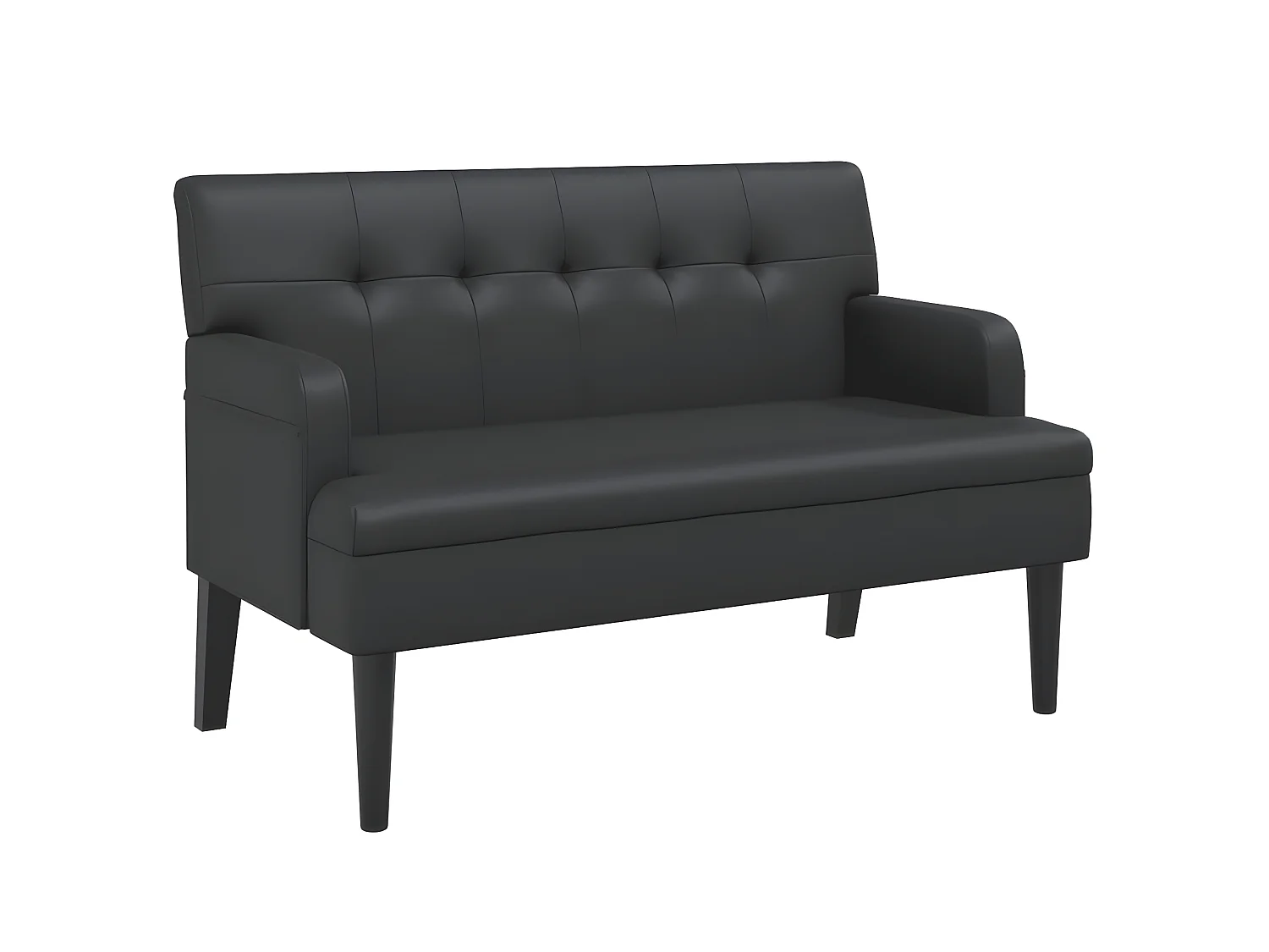 Banc avec dossier noir 112x65,5x75 cm similicuir -ASAF75491