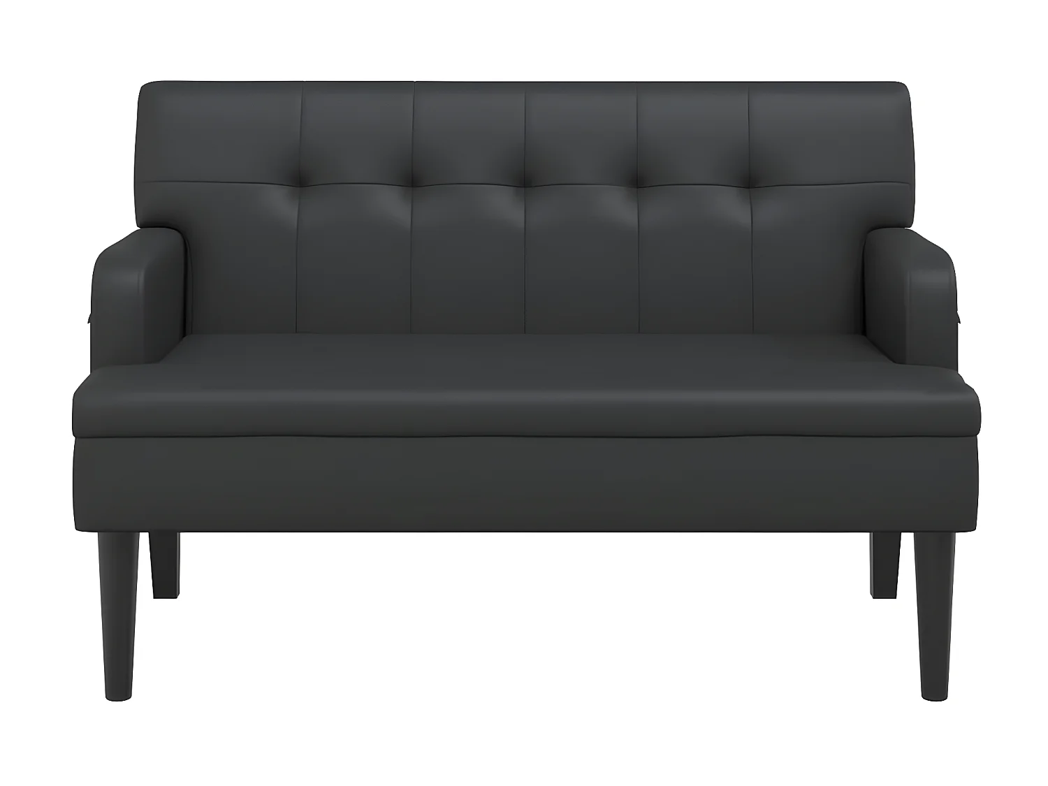 Banc avec dossier noir 112x65,5x75 cm similicuir -ASAF75491