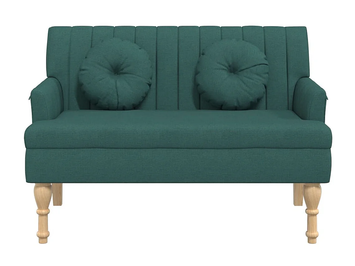 Banc avec coussins vert foncé 113x64,5x75,5 cm tissu -ASAF90073