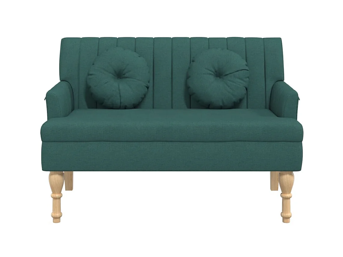 Banc avec coussins vert foncé 113x64,5x75,5 cm tissu -ASAF90073