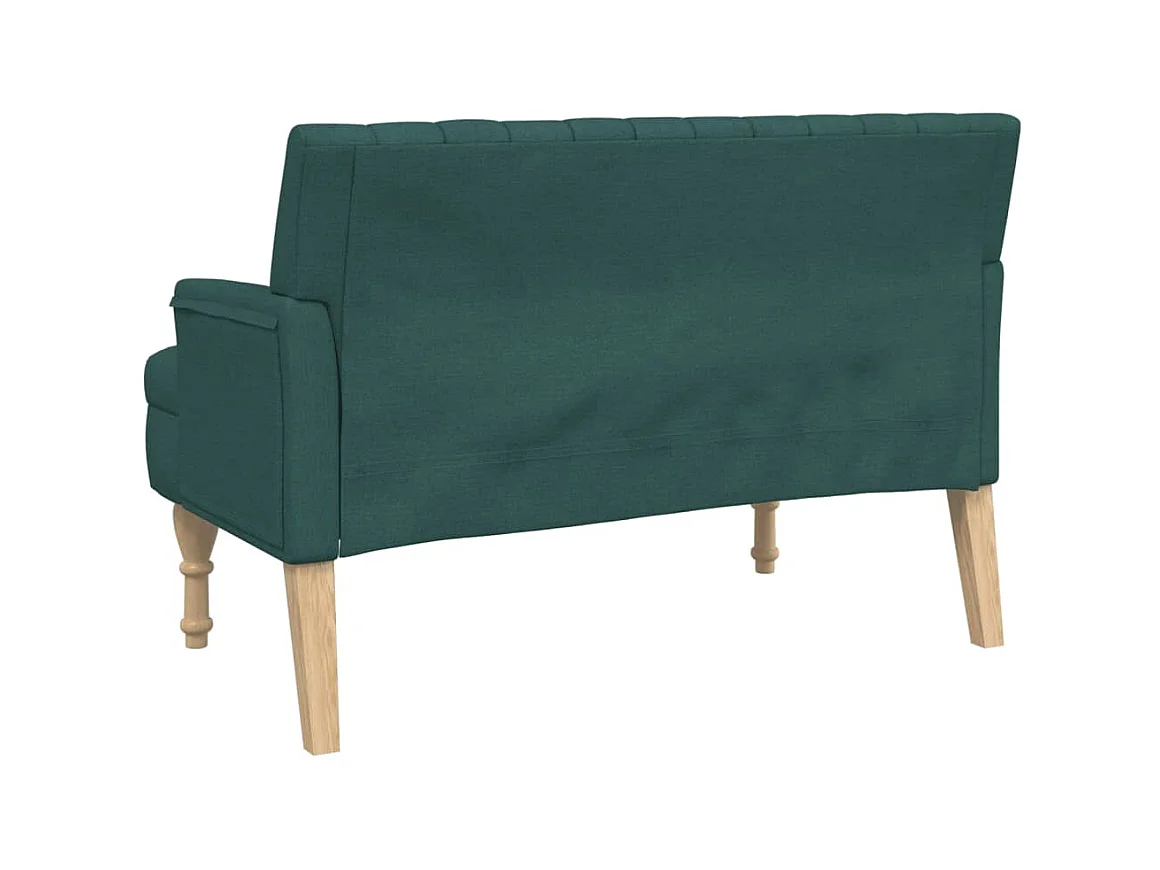 Banc avec coussins vert foncé 113x64,5x75,5 cm tissu -ASAF90073