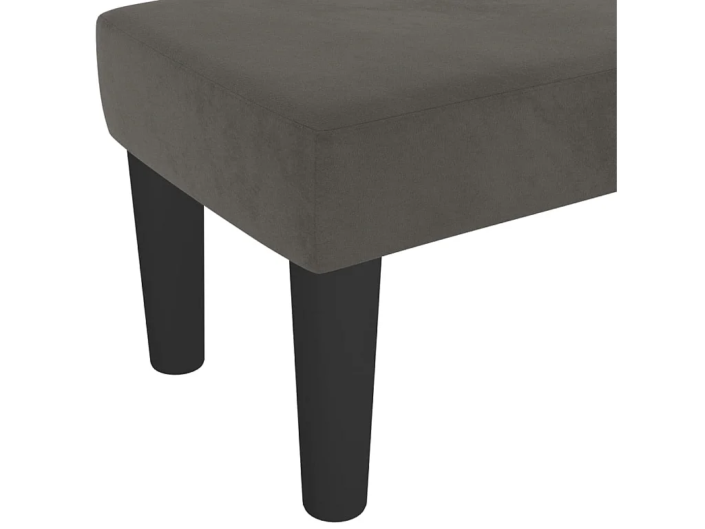 Banc chic Gris foncé 100x30x30 cm Velours -ASAF57897