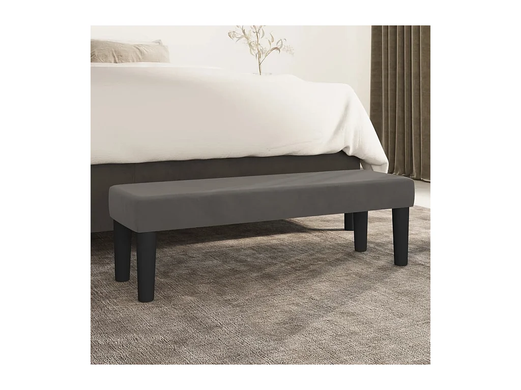 Banc chic Gris foncé 100x30x30 cm Velours -ASAF57897