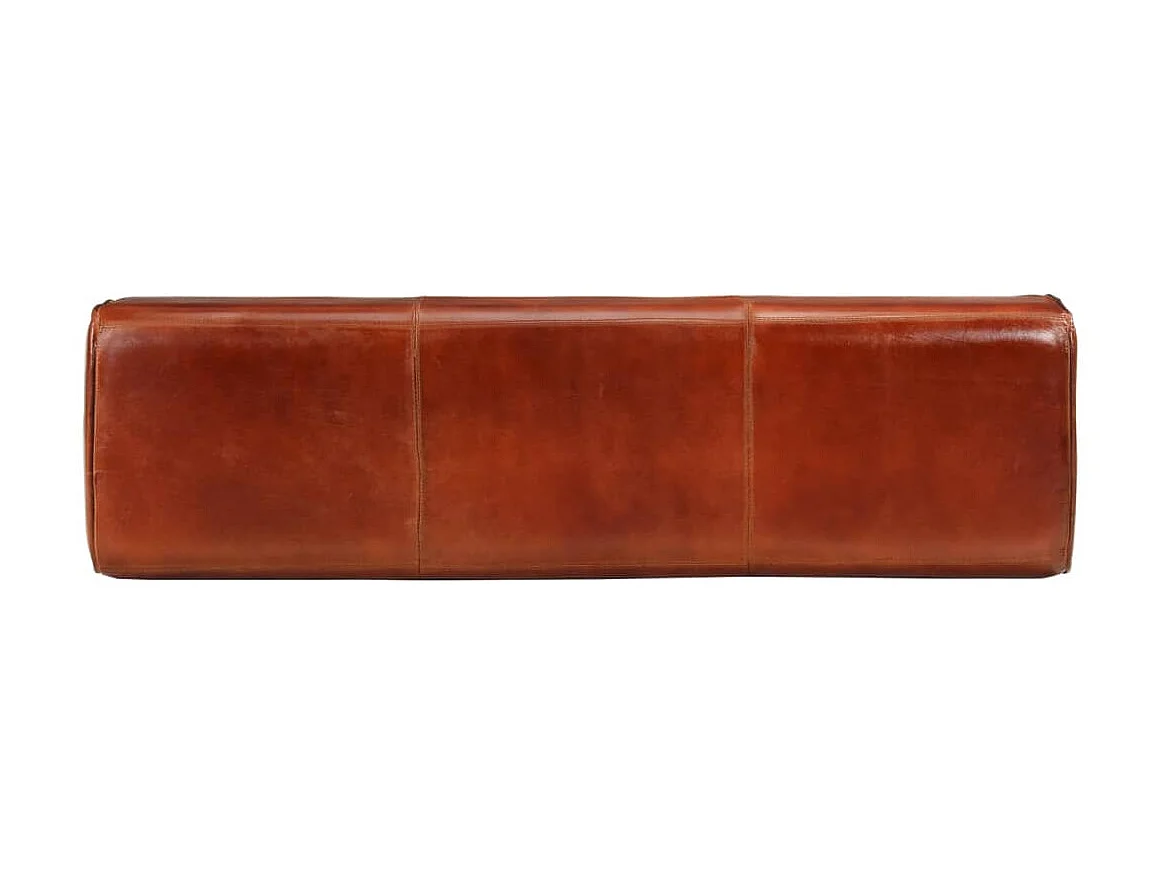 Banco potro Bok madera de mango y cuero marrón 110 cm ES759989