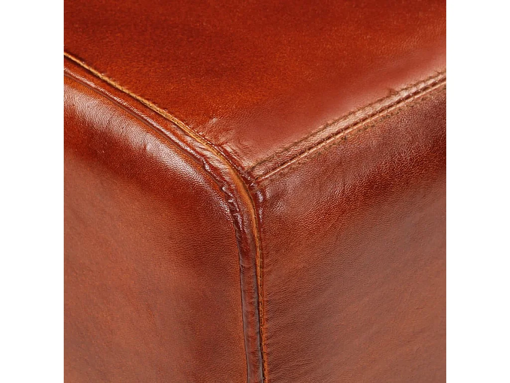 Banco potro Bok madera de mango y cuero marrón 110 cm ES759989