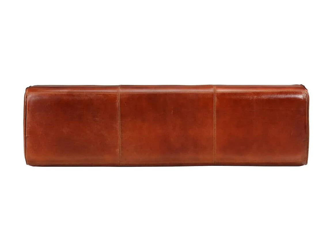 Banc de bok de gymnastique chic marron 110 cm cuir véritable et bois -ASAF61405