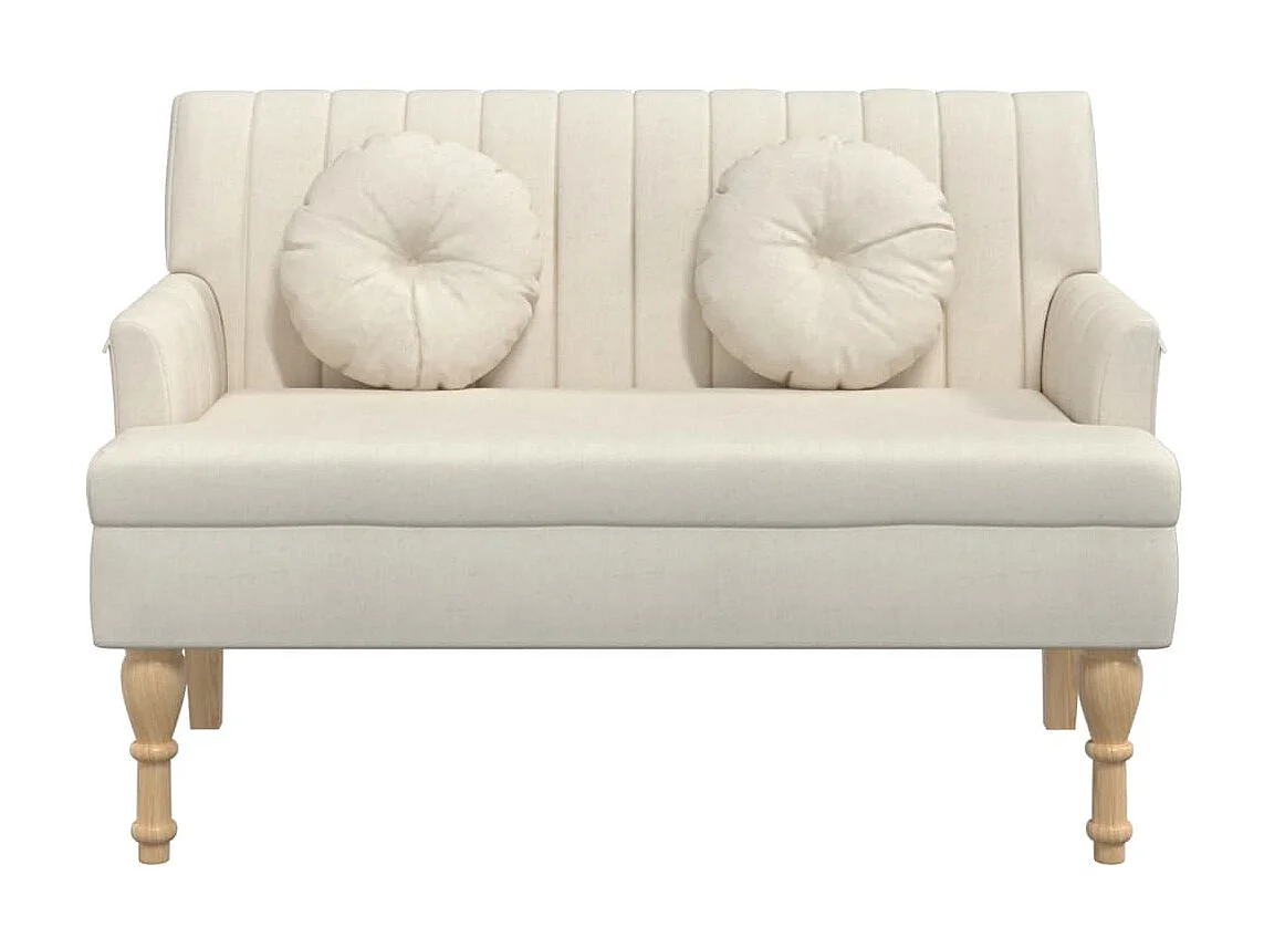 Banc avec coussins lin 113x64,5x75,5 cm tissu -ASAF36014