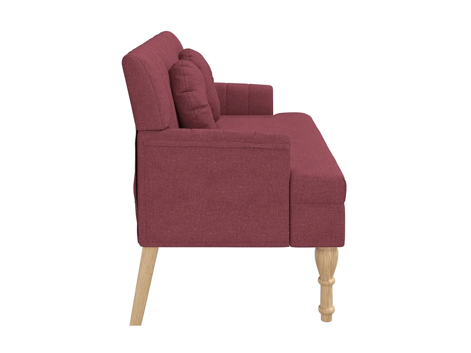 Banc avec coussins rouge bordeaux 113x64,5x75,5 cm tissu -ASAF98005