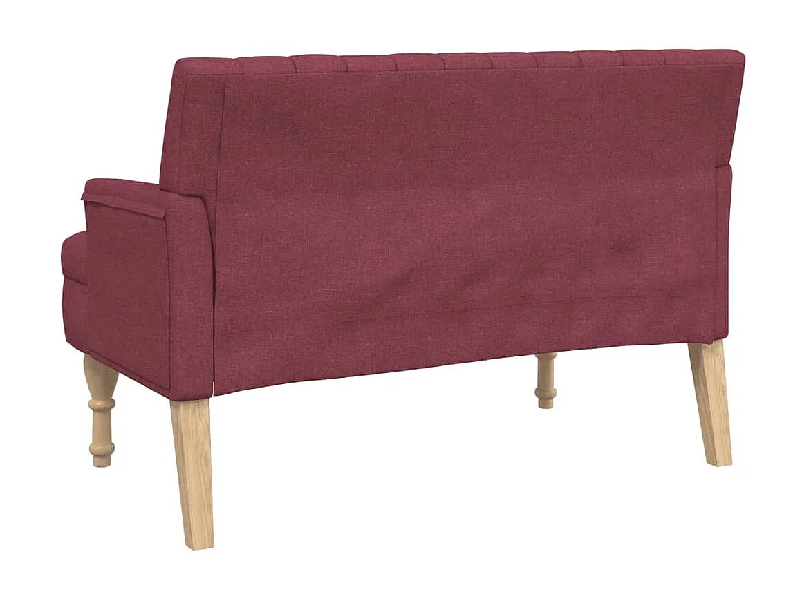 Banc avec coussins rouge bordeaux 113x64,5x75,5 cm tissu -ASAF98005