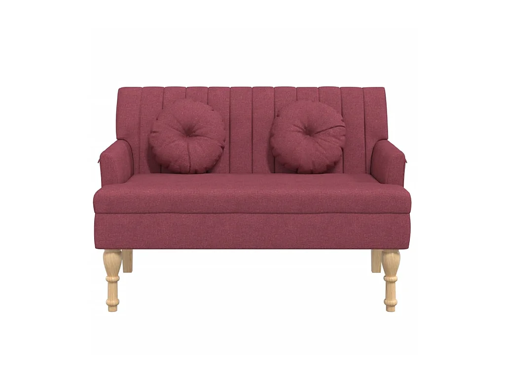 Banco con cojines tela rojo tinto 113x64,5x75,5 cm ES83233