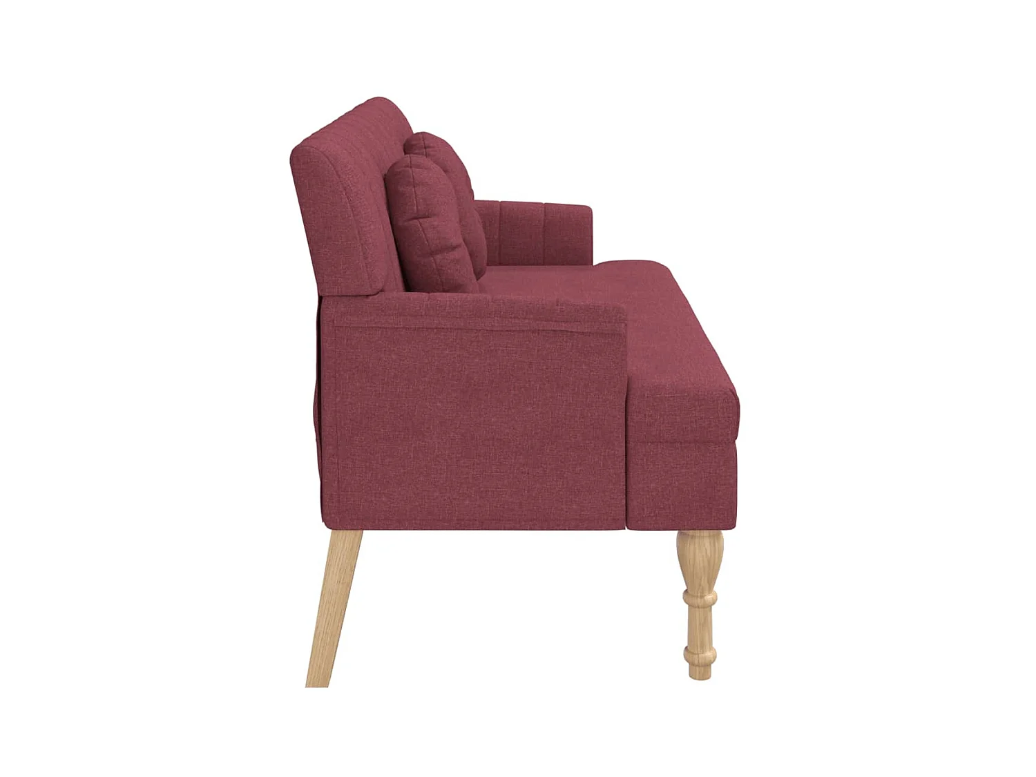 Banco con cojines tela rojo tinto 113x64,5x75,5 cm ES83233