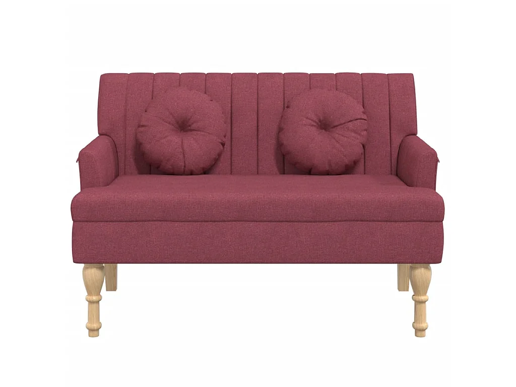 Banco con cojines tela rojo tinto 113x64,5x75,5 cm ES83233