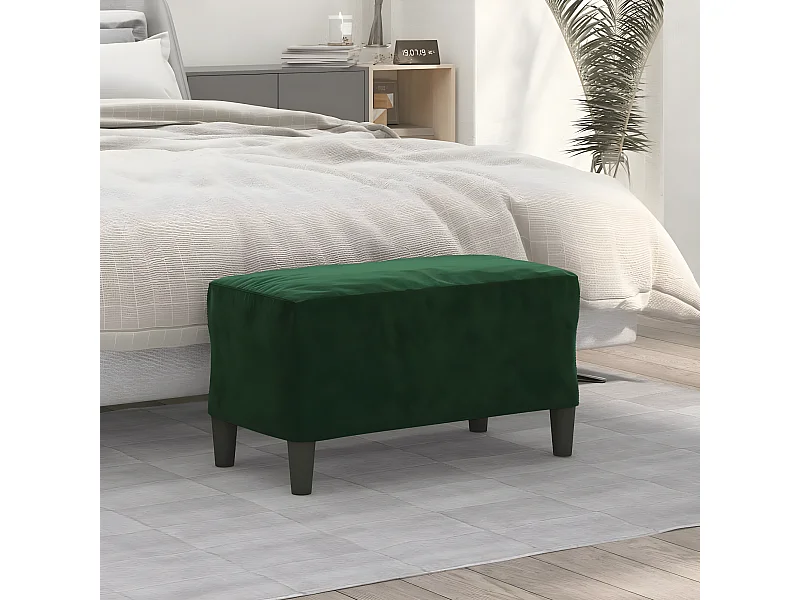 Banco de terciopelo verde oscuro 70x35x41 cm ES207769