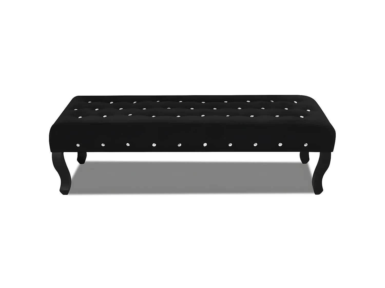 Banco de terciopelo negro con botones de cristal ES46562