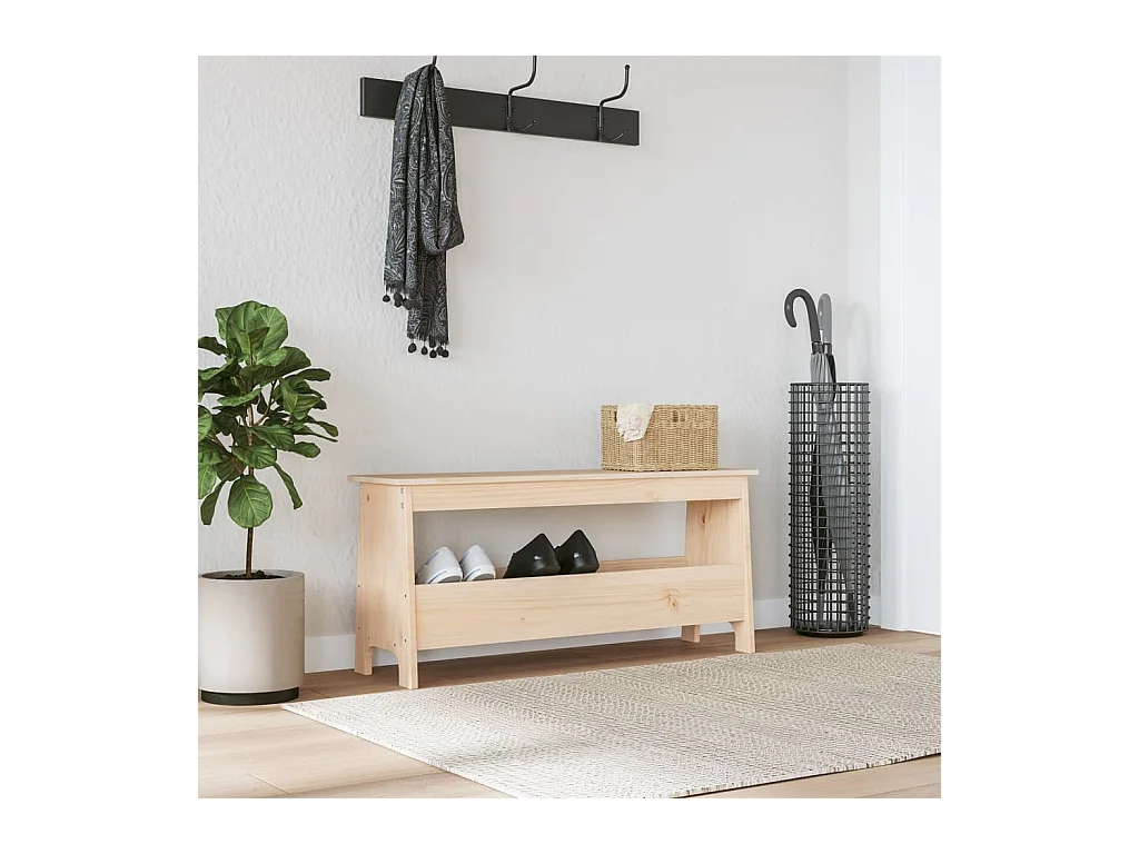 Banc d'entrée 100x28x45 cm bois de pin massif -ASAF53559