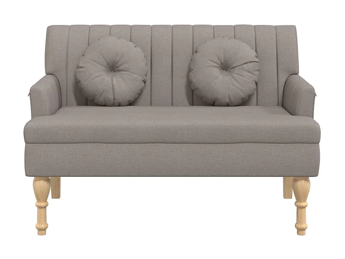 Banc avec coussins taupe 113x64,5x75,5 cm tissu -ASAF17808