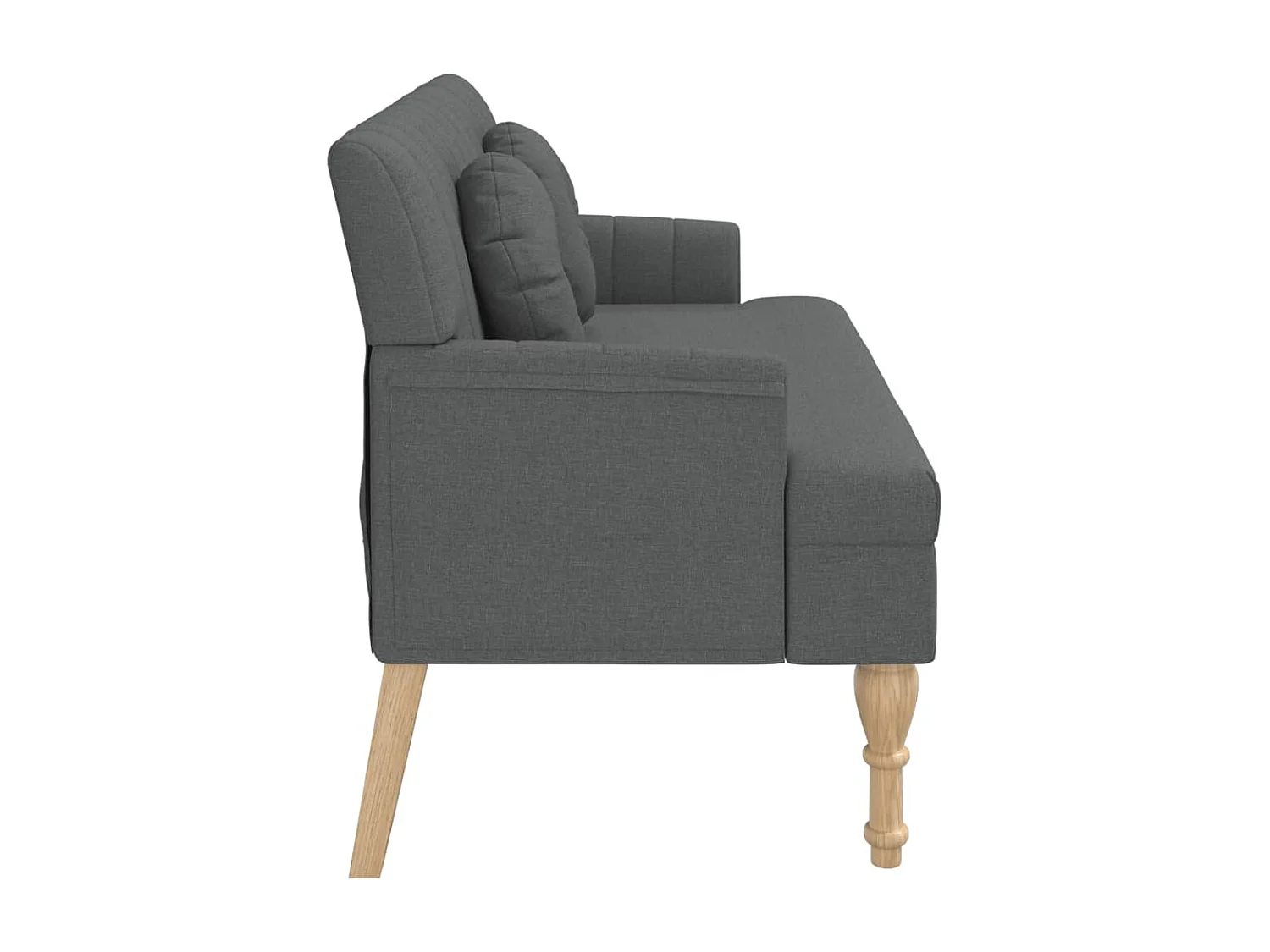 Bankje met kussens 113x64,5x75,5 cm stof donkergrijs NL120854