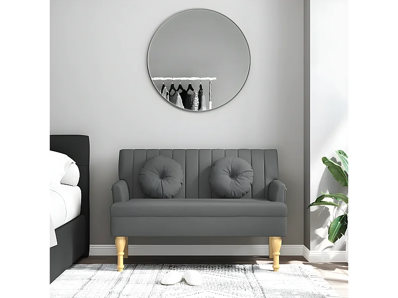 Bankje met kussens 113x64,5x75,5 cm stof donkergrijs NL120854