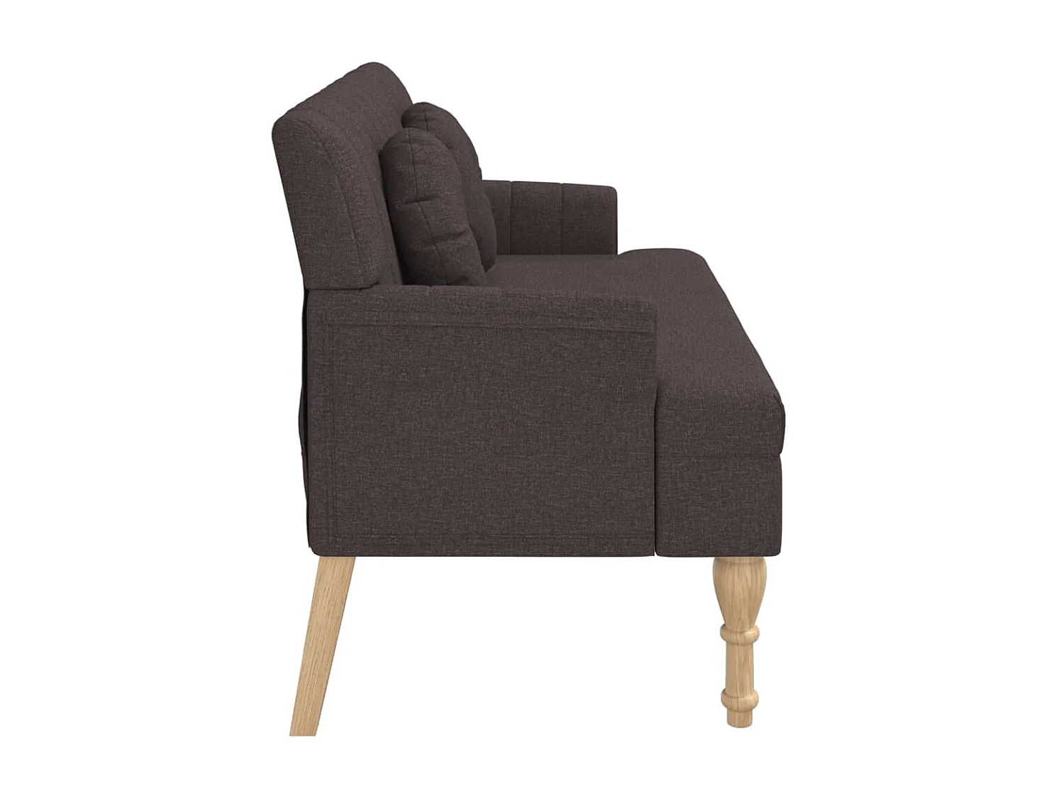 Banc avec coussins marron foncé 113x64,5x75,5 cm tissu -ASAF82640