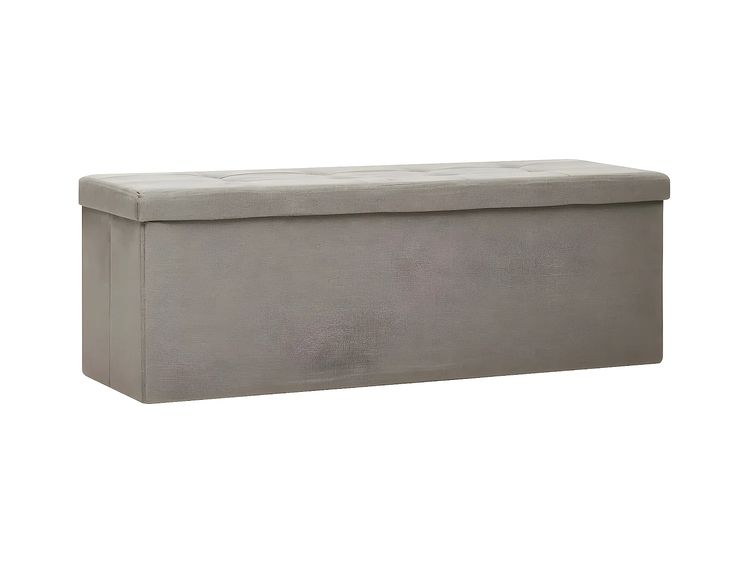 Banco de almacenamiento plegable lino sintético gris taupe ES37949