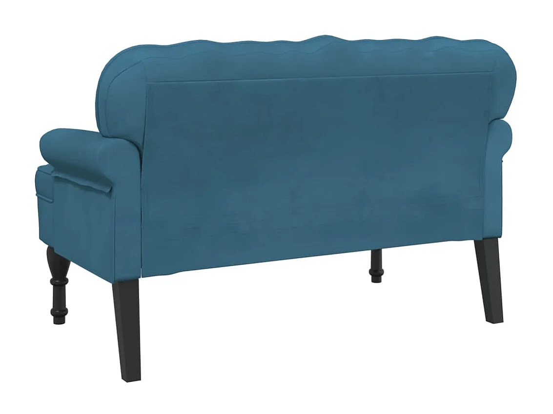 Banc avec dossier bleu 119,5x64,5x75 cm velours -ASAF34631