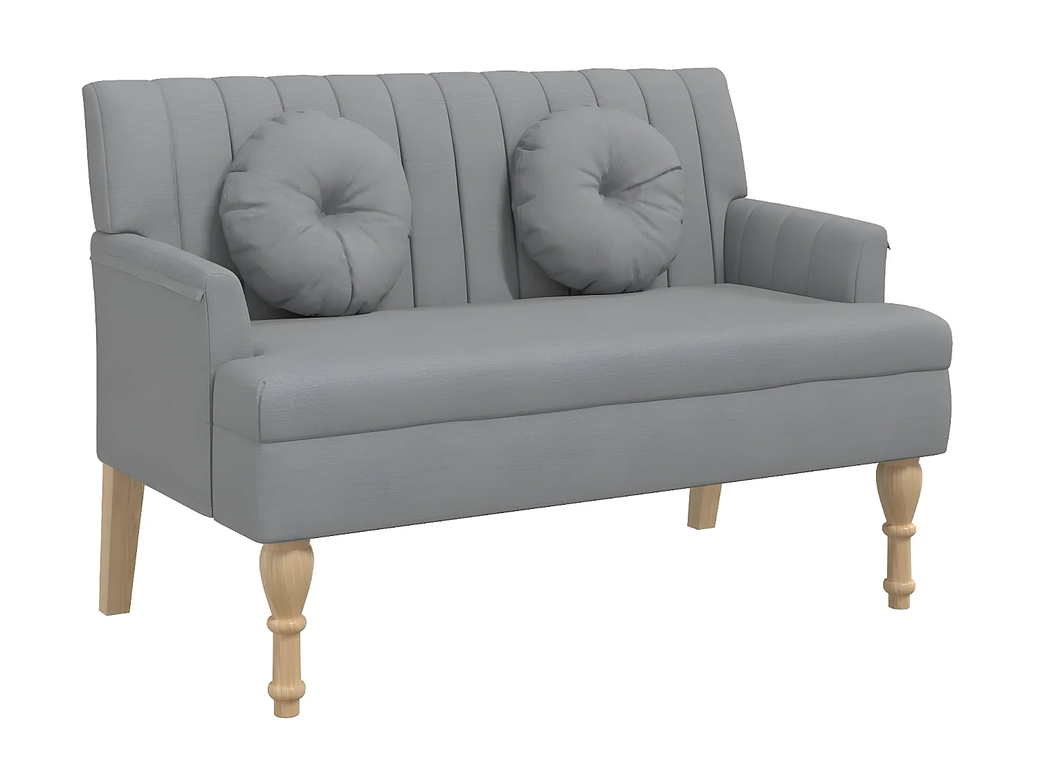 Bankje met kussens 113x64,5x75,5 cm stof lichtgrijs NL961627