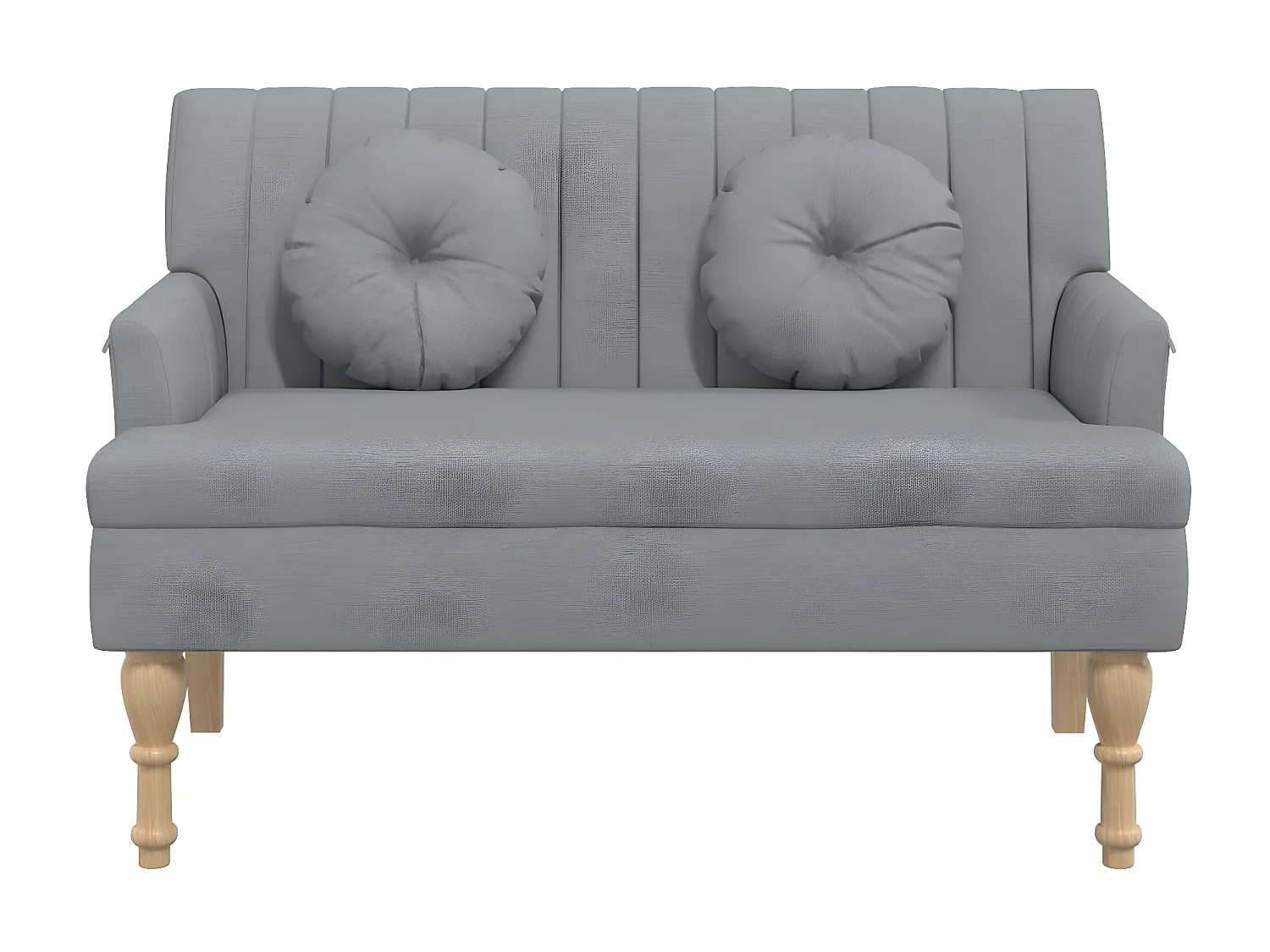 Bankje met kussens 113x64,5x75,5 cm stof lichtgrijs NL961627