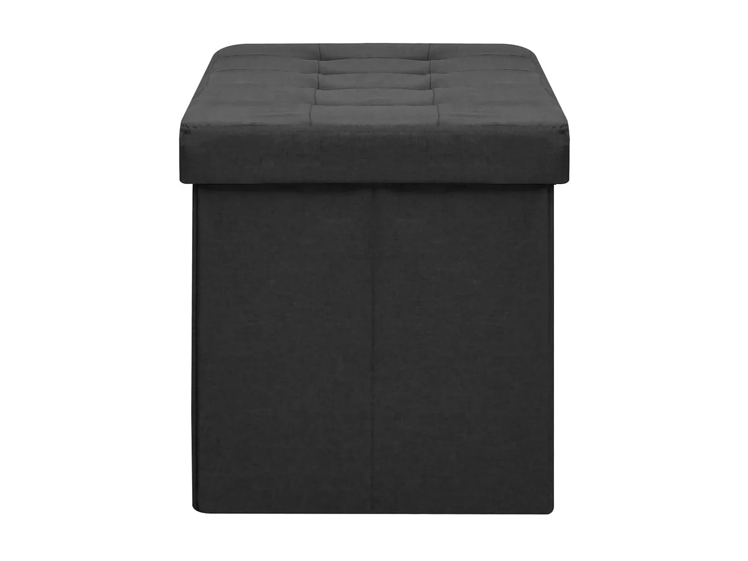Banco de almacenamiento plegable lino sintético negro ES33491