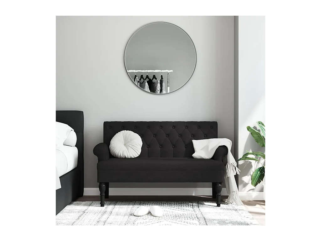 Banc avec dossier noir 120x62x75,5 cm tissu -ASAF29790